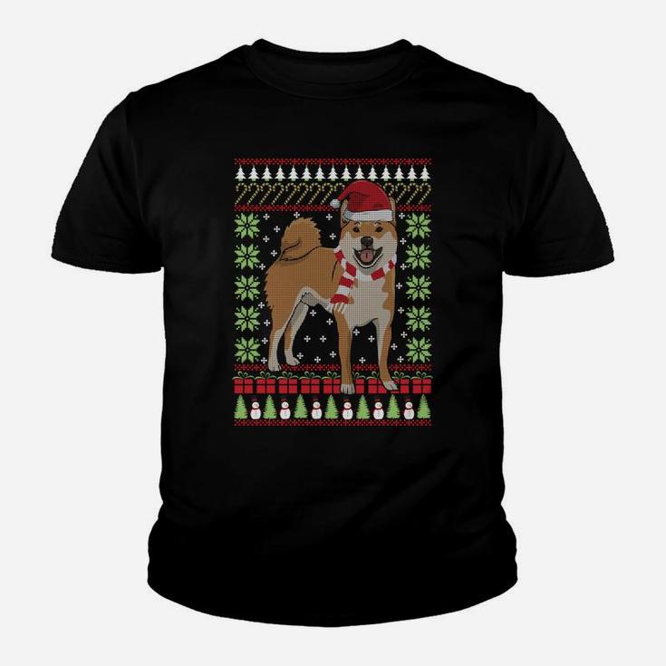 Shiba Inu Ugly Christmas Funny Holiday Dog Lover Xmas Gift Sweatshirt Youth T-shirt
