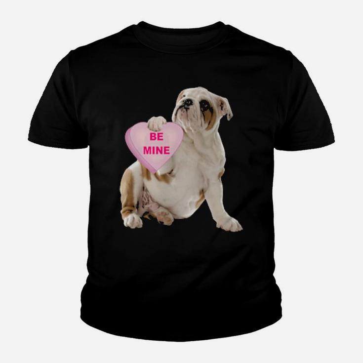 Shoot Bulldog Puppy Be My Valentine Youth T-shirt