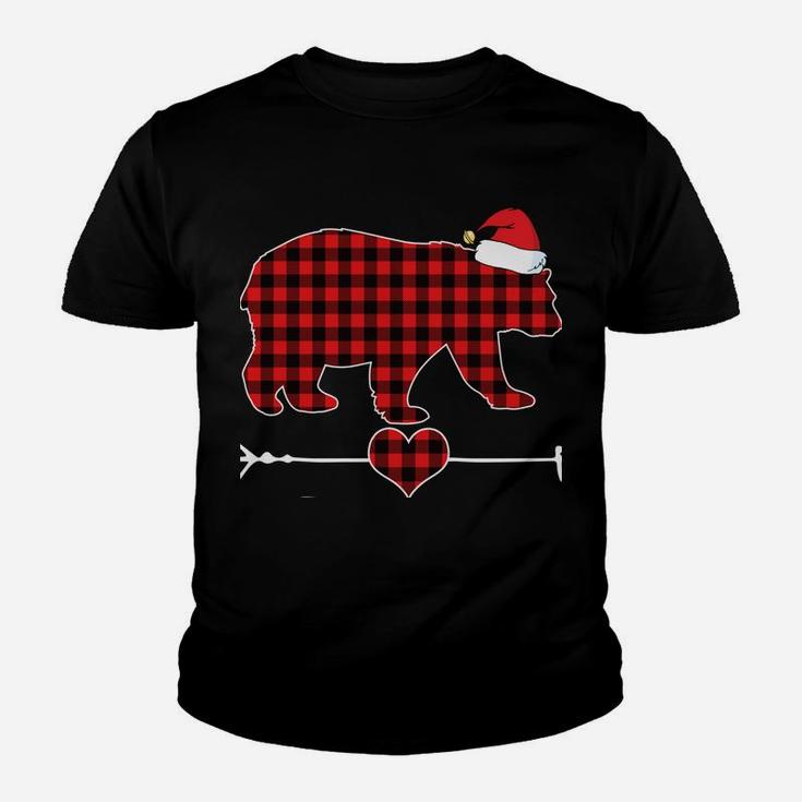 Sister Bear Christmas Pajama Red Plaid Buffalo Family Gift Youth T-shirt