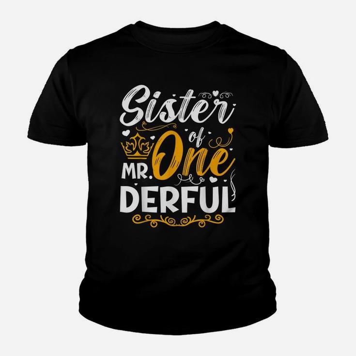 Sister Of Mr One Derful Party Matching Family 1St Birthday Youth T-shirt
