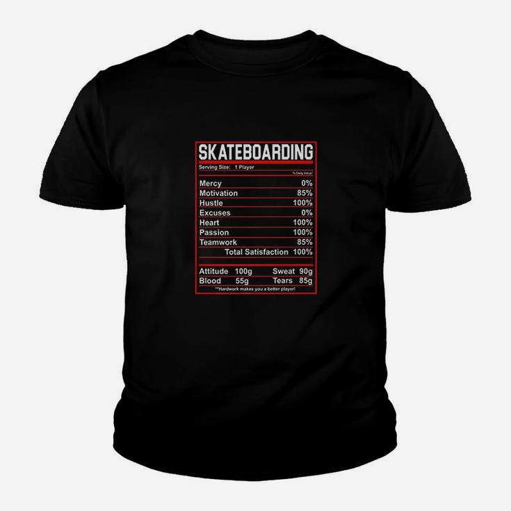 Skateboarding Nutrition Facts Youth T-shirt