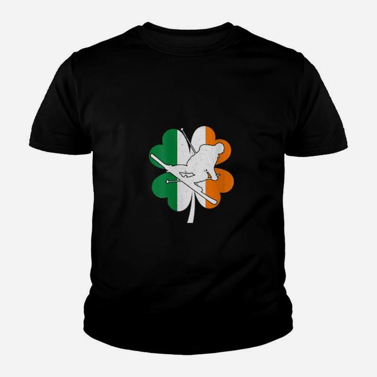 Skiing Shamrock Ireland Irish Flag Skiing St Patricks Day Youth T-shirt