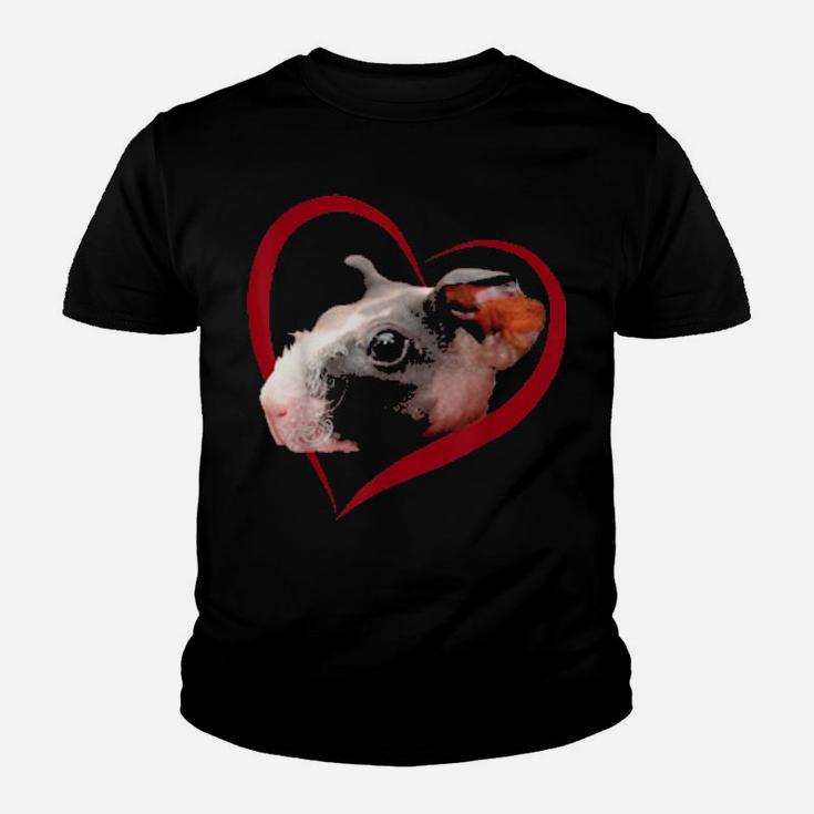 Skinny Guinea Pig Love Heart Valentines Day Youth T-shirt