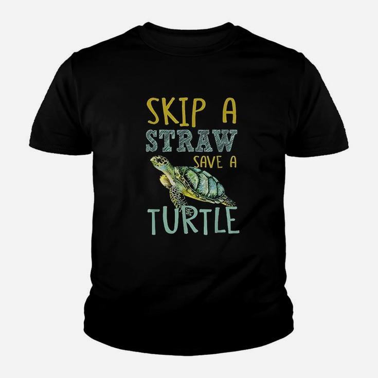 Skip A Straw Save A Turtle Beautiful For Sea Animals Youth T-shirt