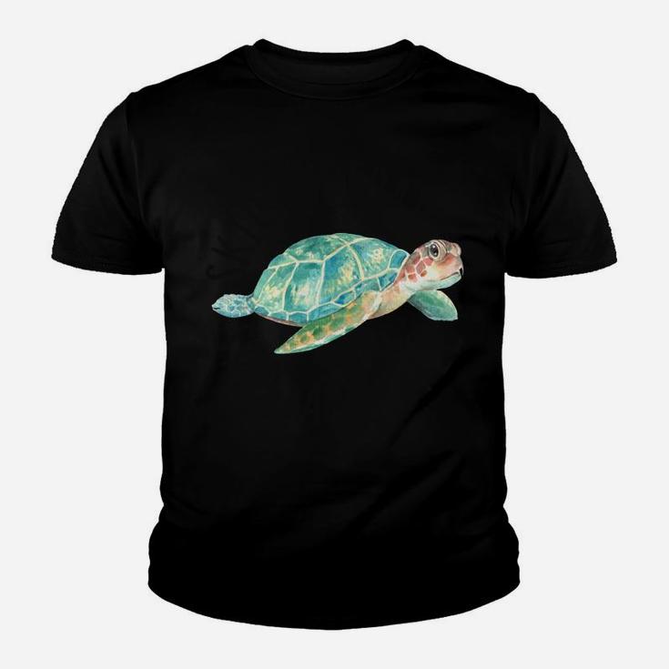 Skip A Straw Save A Turtle Watercolor Cute Sea Turtle Gift Youth T-shirt