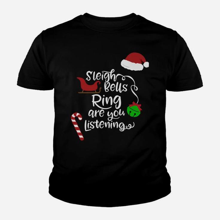 Sleigh Bells Ring Cute Christmas Snowman Winter Holiday Gift Sweatshirt Youth T-shirt