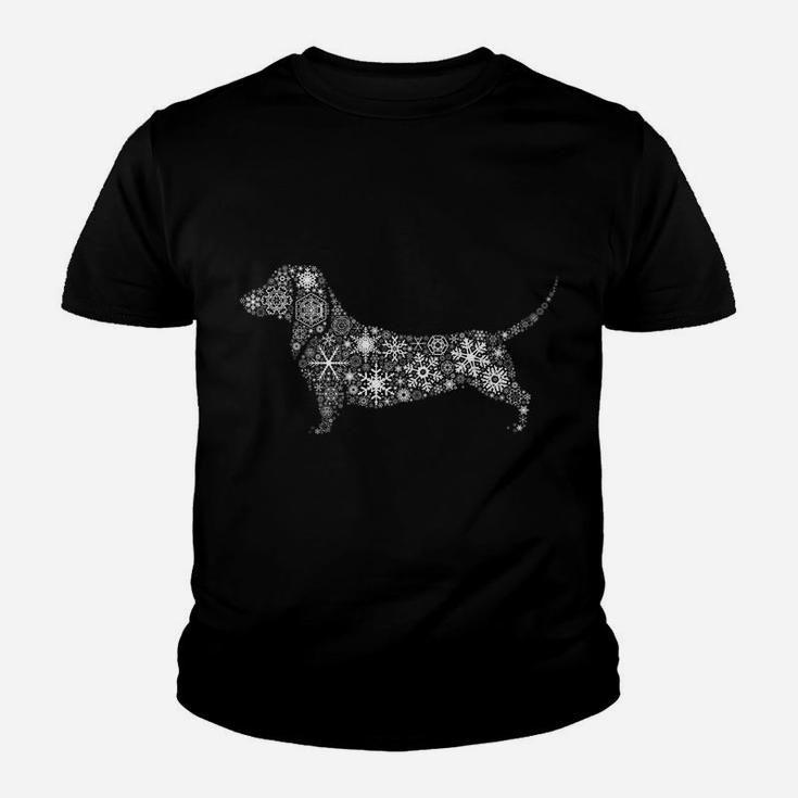 Snowflake Merry Christmas Gifts - Cute Dog Dachshund Youth T-shirt