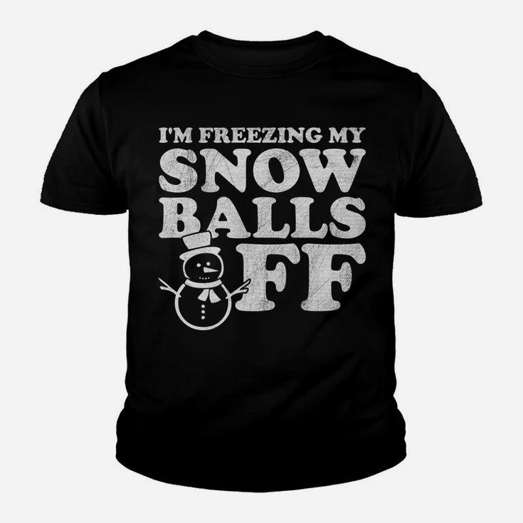 Snowman Snowballs Funny Christmas Party Pajama Mens Womens 2 Youth T-shirt