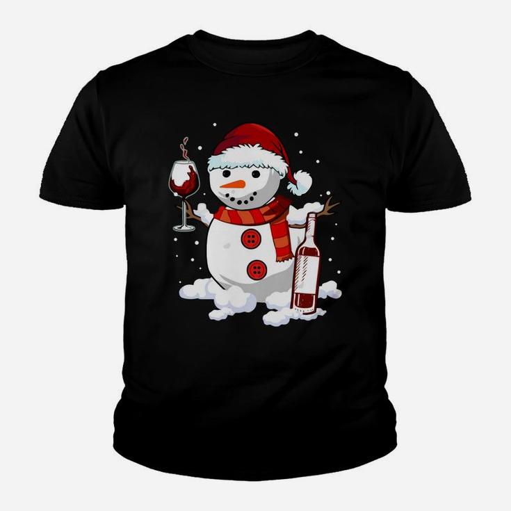 Snowman Wine Christmas 2019 Gift - Drinking Xmas Wine Lovers Sweatshirt Youth T-shirt