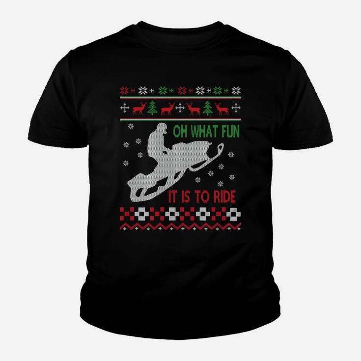 Snowmobile Christmas Sweatshirt Fun Santa Xmas Gift Youth T-shirt
