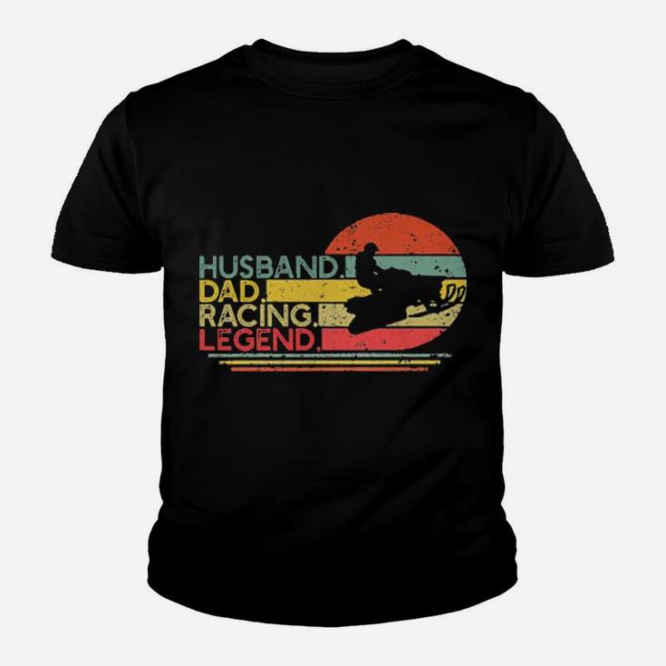 Snowmobile Husband Dad Racing Legend Vintage Youth T-shirt