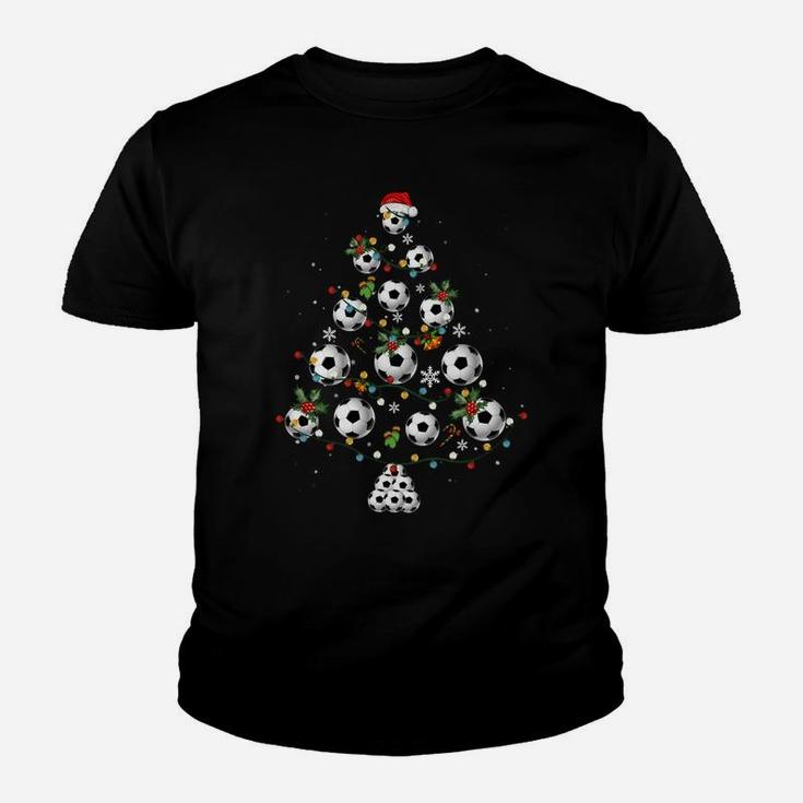 Soccer Balls Christmas Tree Lights Xmas I'm A Football Lover Sweatshirt Youth T-shirt