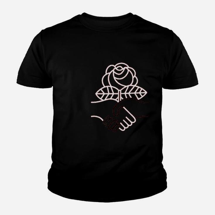 Socialist Rose Handshake Youth T-shirt