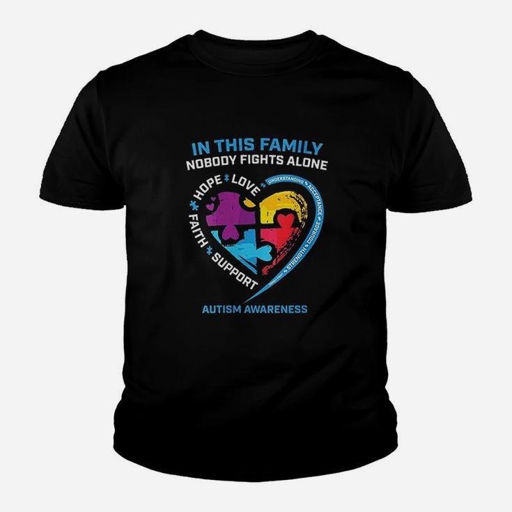 Son Daughter Mom Dad Family I Wear Blue Awareness Youth T-shirt
