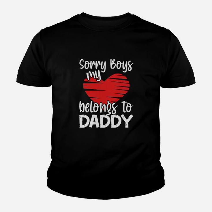 Sorry Boys My Heart Belongs To Daddy Valentines Day Youth T-shirt