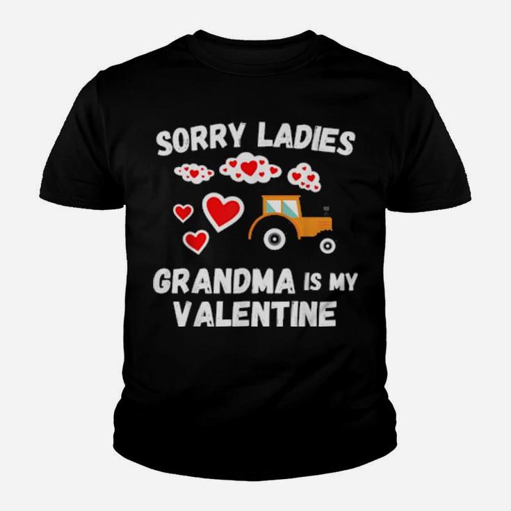 Sorry Ladies Grandma Is My Valentine Day Boys Tractor Youth T-shirt