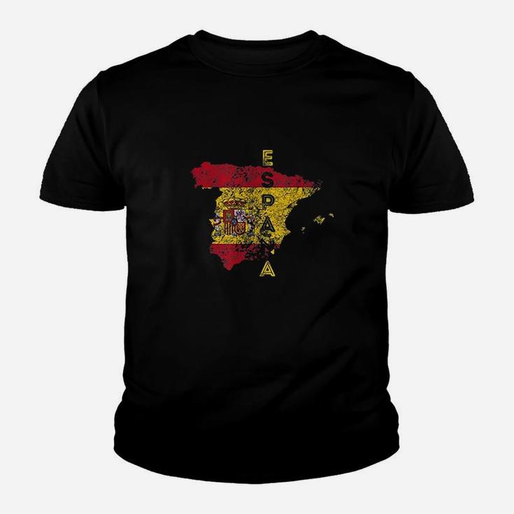 Spanish Map And Flag Souvenir  Distressed Espana Youth T-shirt