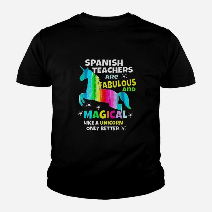 Spanish Teachers Unicorn Teacher Spanishteacher Gifts Youth T-shirt