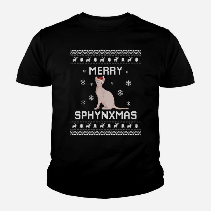 Sphynx Cat Lover Christmas Ugly Xmas Sweater Sphynx Gift Sweatshirt Youth T-shirt