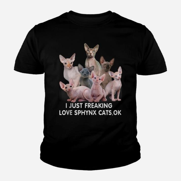 Sphynx Cat Lovers Sphinx Hairless Cat Mothers Day Funny Youth T-shirt