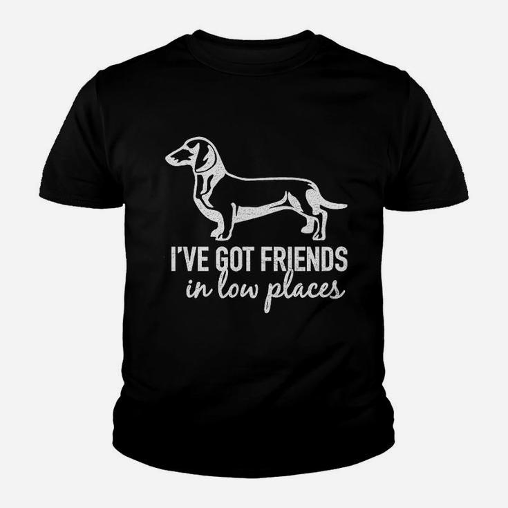 Spunky Pineapple I Have Got Friends In Low Places Funny Dachshund Youth T-shirt