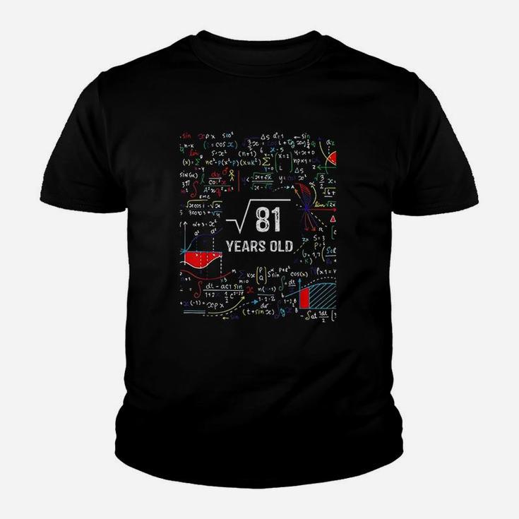 Square Root Of 81 9Th Birthday 9 Years Old Youth T-shirt