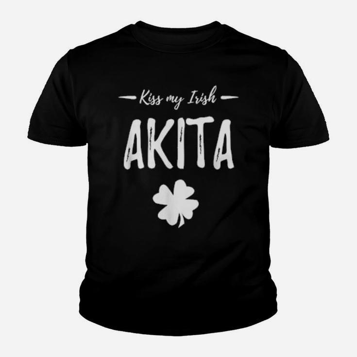 St Patricks Day Akita Dog Mom Irish Youth T-shirt
