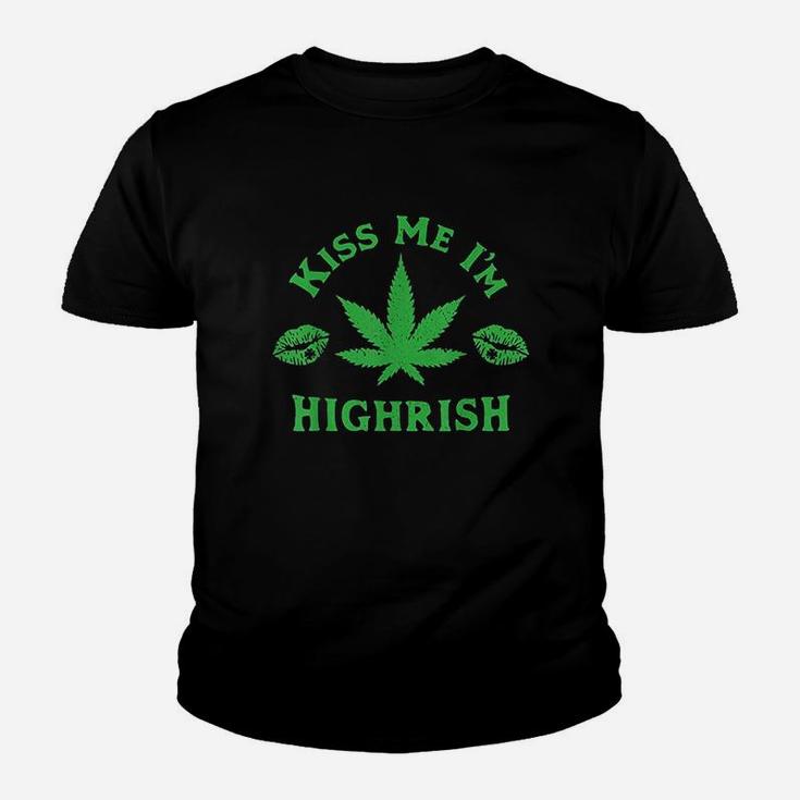 St Patricks Day Kiss Me Im Highrish Funny 420 Youth T-shirt