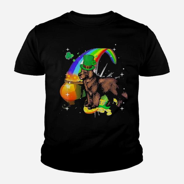 St Patricks Day Newfoundland Dog Irish Youth T-shirt