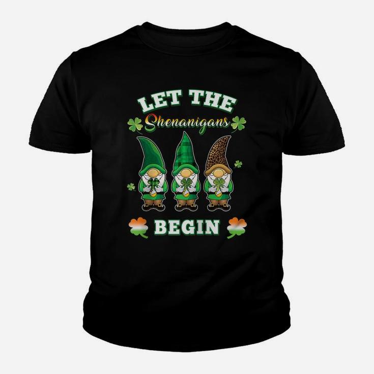 St Patricks Day Womens Green Irish Let Shenanigans Begin Raglan Baseball Tee Youth T-shirt