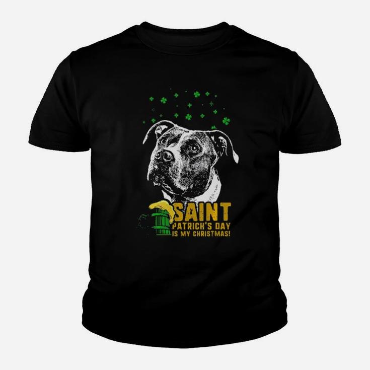 St  Patricks Is My Xmas Funny Pit Bull Youth T-shirt