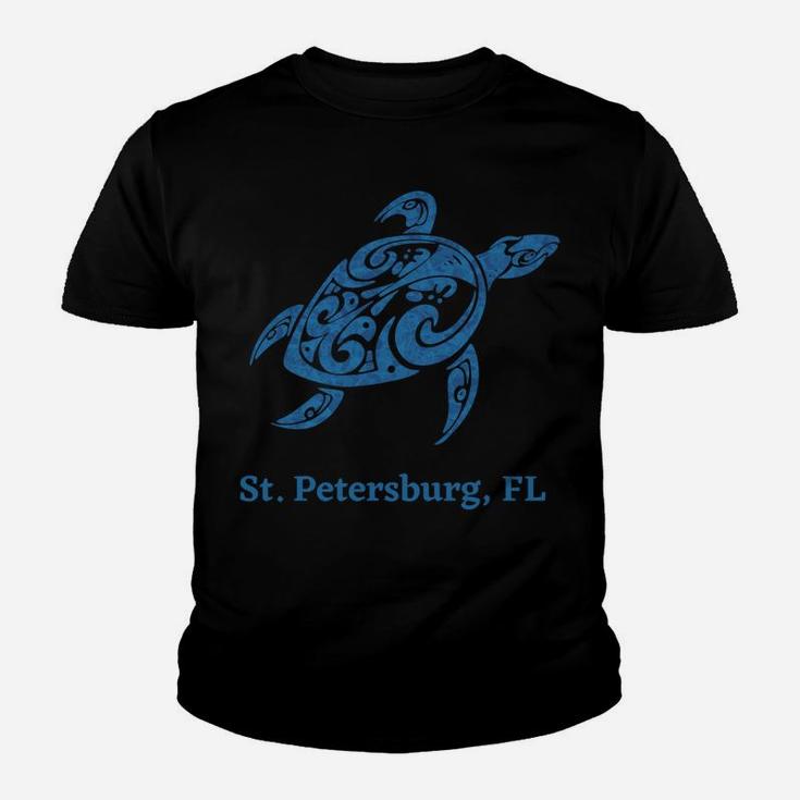 St Petersburg, Florida Blue Tribal Save The Sea Turtle Youth T-shirt