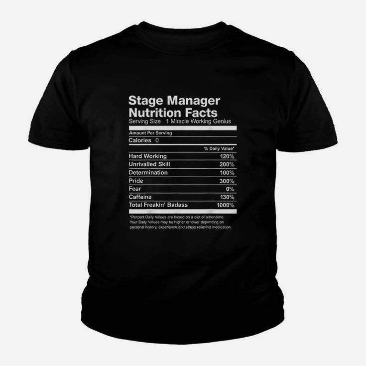 Stage Manager Nutrition Facts Youth T-shirt