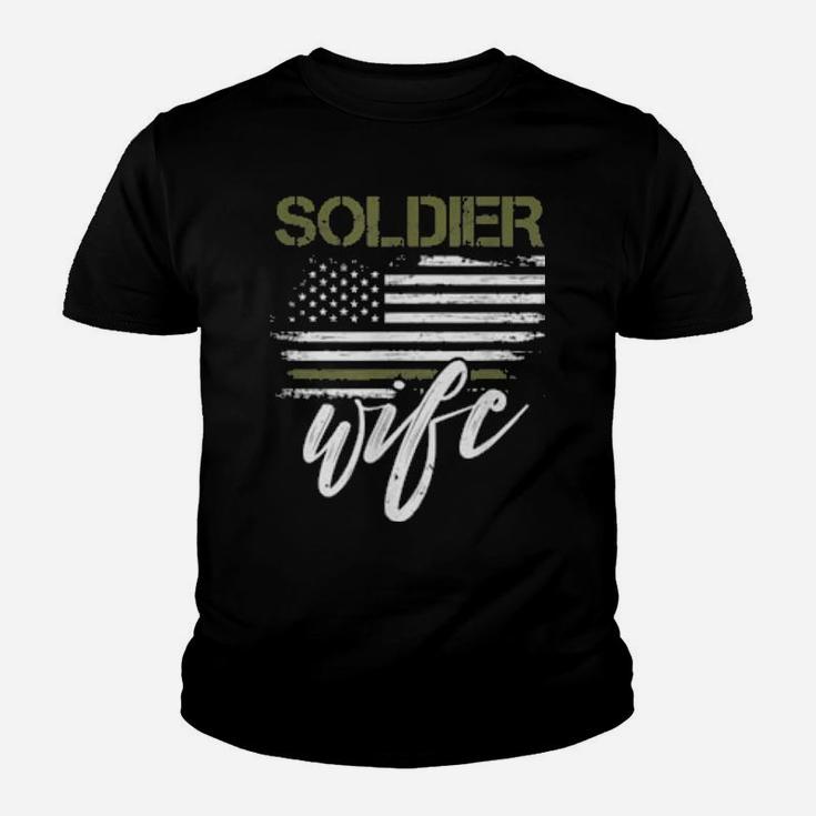 Stars And Stripes, As A Soldier Wife I Stand For Our Troops Youth T-shirt