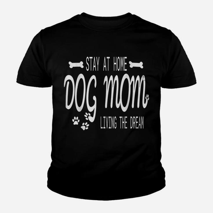 Stay At Home Dog Mom Paw Print Animal Dog Lover Gifts Youth T-shirt