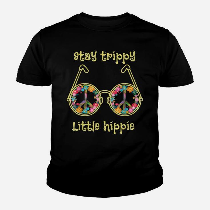 Stay Trippy Little Hippie Glasses Camping And Flower 60S 70S Youth T-shirt