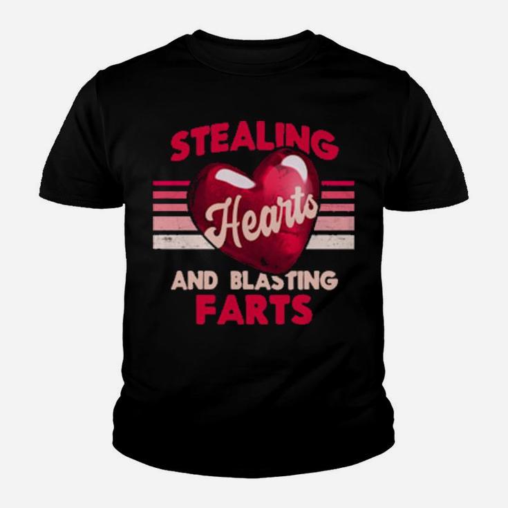Stealing Hearts And Blasting Farts Valentines Day Youth T-shirt
