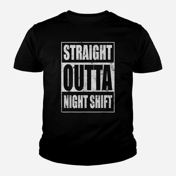 Straight Outta Night Shift Shirt Funny Nurse Tees Rn Gifts Youth T-shirt