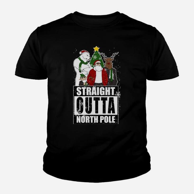 Straight Outta North Pole Santa Claus Christmas Family Squad Sweatshirt Youth T-shirt