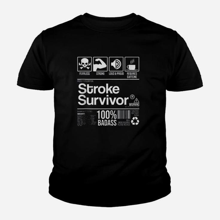 Stroke Survivor Contents Nutrition Facts Youth T-shirt