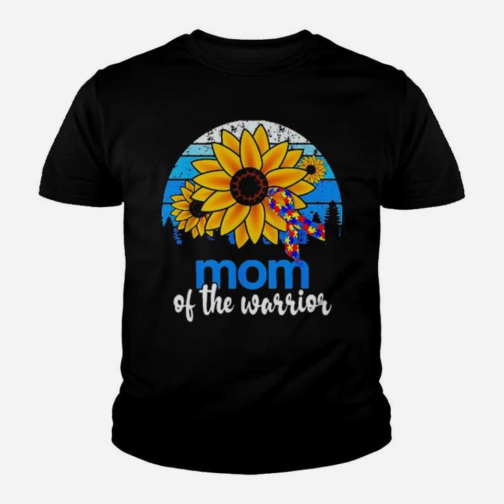 Sunflower Autism Mom Of The Warrior Vintage Youth T-shirt
