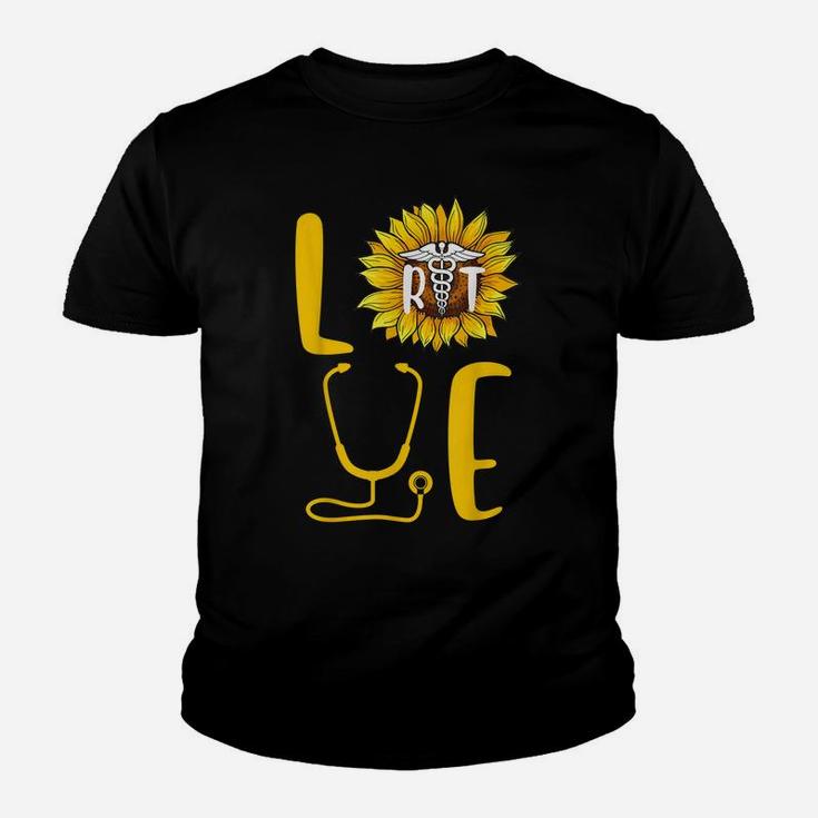 Sunflower Love Flower Nurse Proud Respiratory Therapist Gift Youth T-shirt