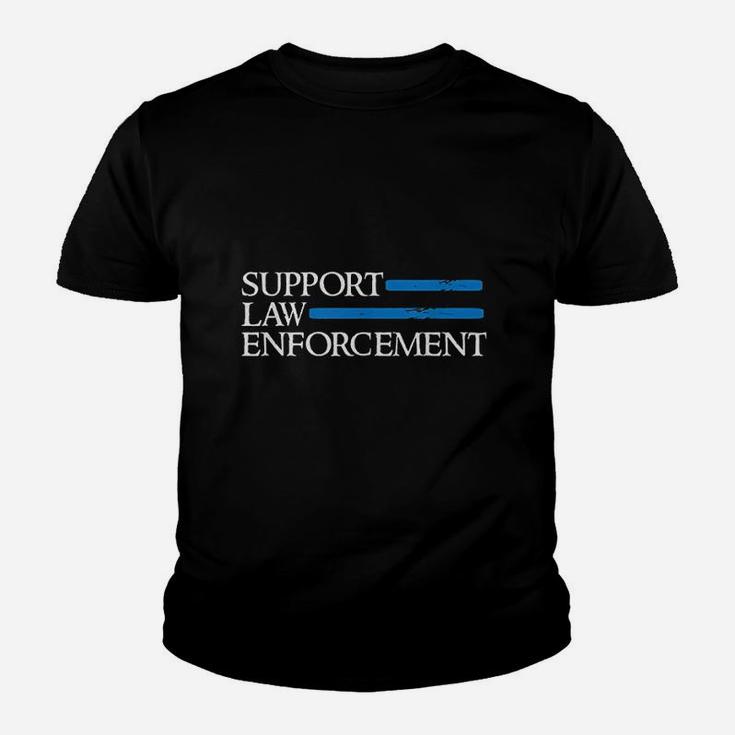 Support Law Enforcement Blue Police Youth T-shirt