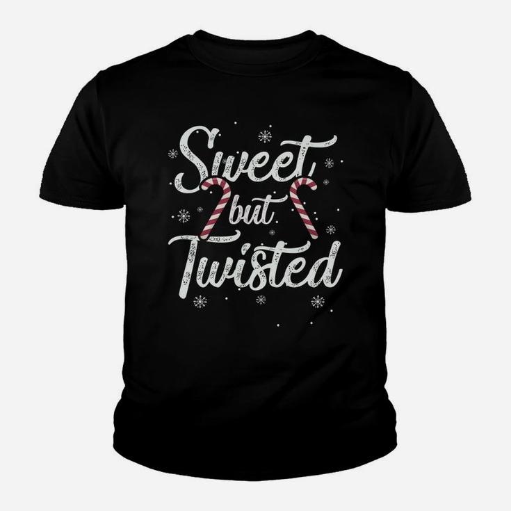 Sweet But Twisted Funny Candy Cane Christmas Mens Youth T-shirt