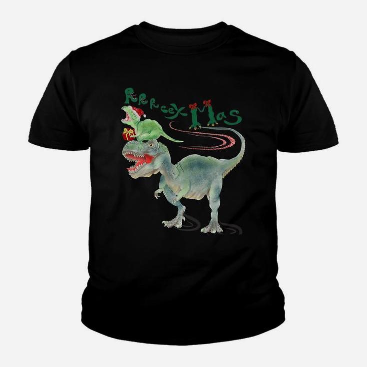 T-Rex And Baby Rex Dinosaur Christmas Xmas Youth T-shirt