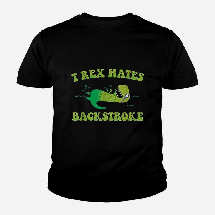 T Rex Hates Backstroke Funny Swimmer Dinosaur Swim Strokes Youth T-shirt
