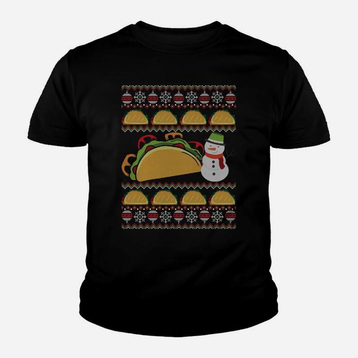 Taco Ugly Christmas Taco Lover Holiday Snowman Xmas Gift Sweatshirt Youth T-shirt