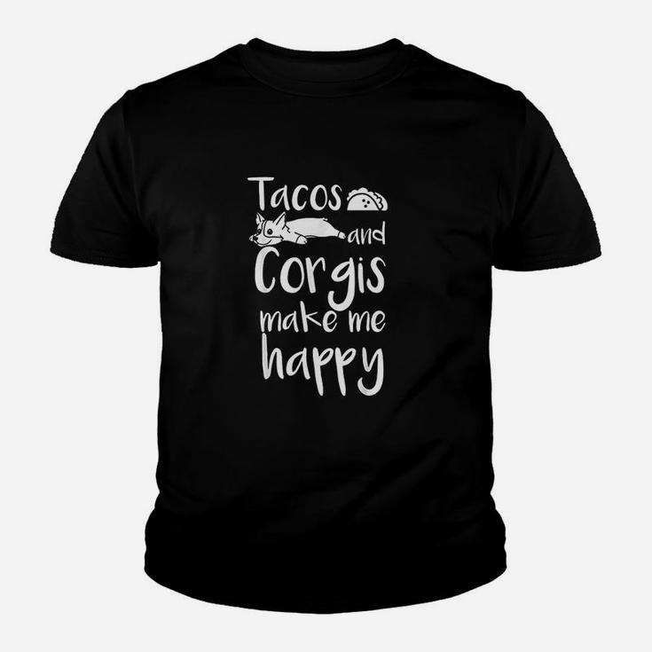 Tacos And Corgis Make Me Happy Corgi Dog Youth T-shirt