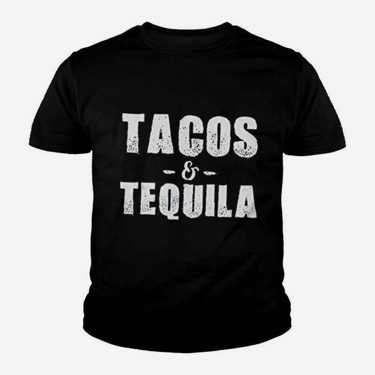 Tacos And Tequila Off Shoulder Tops White Mexican Vacation Funny Saying Youth T-shirt