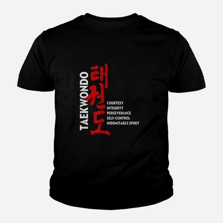 Taekwondo Tenets  Martial Arts Graphic Youth T-shirt